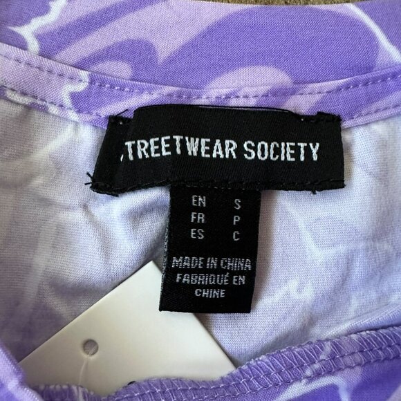 Purple Butterfly Print Crop Top By Streetwear Society Womens size Small - Picture 5 of 8